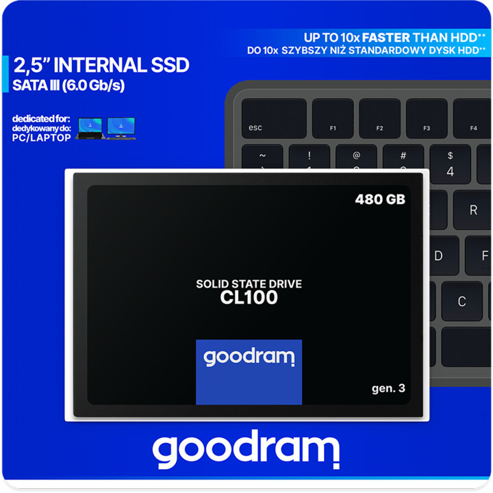 Hard disk GOODRAM CL100 Gen.3, 2,5''- 480GB