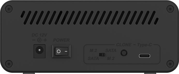 Docking stacion Icy Box IB-2914MSCL-C31, për 2.5" dhe 3.5" në M.2 NVMe, USB Type-C 10 Gbit/s, i zi