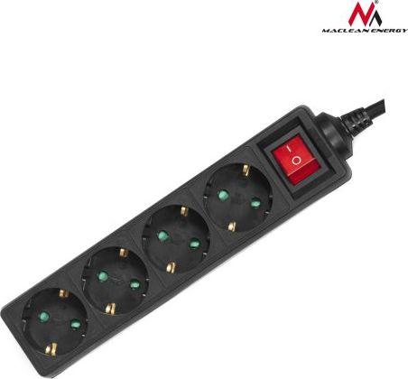 Kordon zgjatues Maclean (MCE196), me 4 priza, 3m, i zi