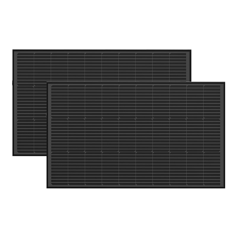 Panel diellor EcoFlow 100W Rigid, set me 2 copë, i zi