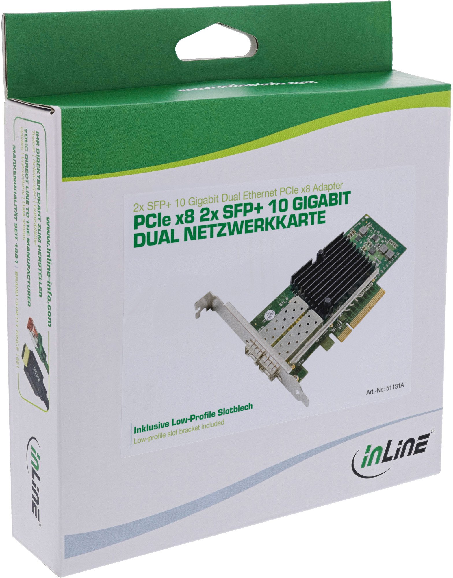 Kartë rrjeti InLine Dual 10G, 2x SFP+, PCIe x8