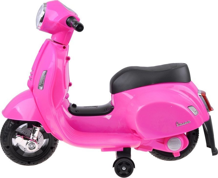 Skuter elektrik për fëmijë Vespa PA0238, bateri, rrota ndihmëse, rozë