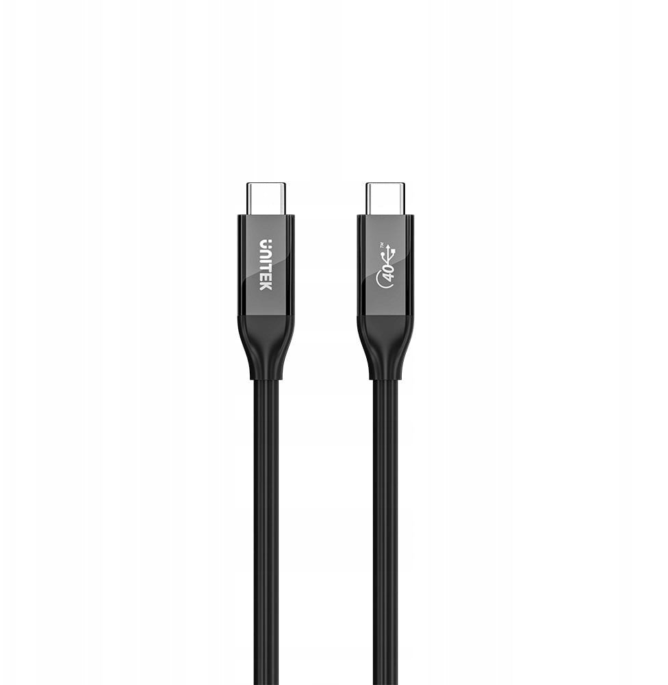 Kabllo USB C Unitek USB 4.0, 2m, 100W PD, 40 Gbps, e zezë
