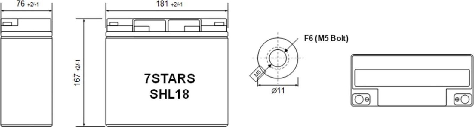 Bateri AGM 7STARS 12V 18Ah, pa mirëmbajtje, e mbyllur