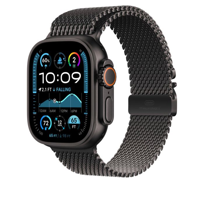 Apple Watch 49mm Milanese Loop, Black Titanium Milanese Loop, L
