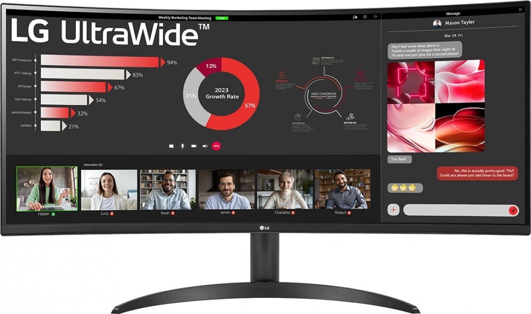 Monitor LG UltraWide 34WR50QC-B, 34", UWQHD, i zi