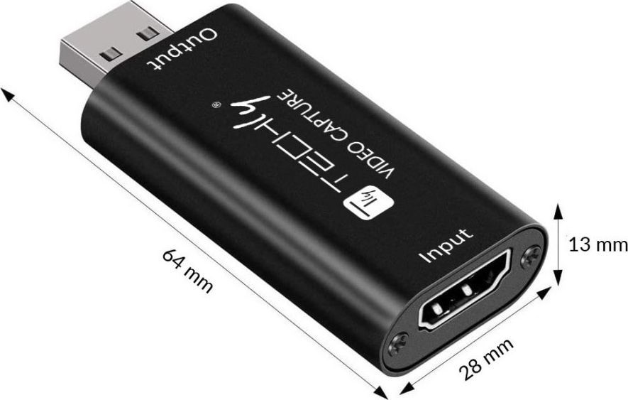 Kartë kapëse video Techly I-USB-VIDEO-1080TY, USB në HDMI, hyrje 4K, dalje 1080p, e zezë