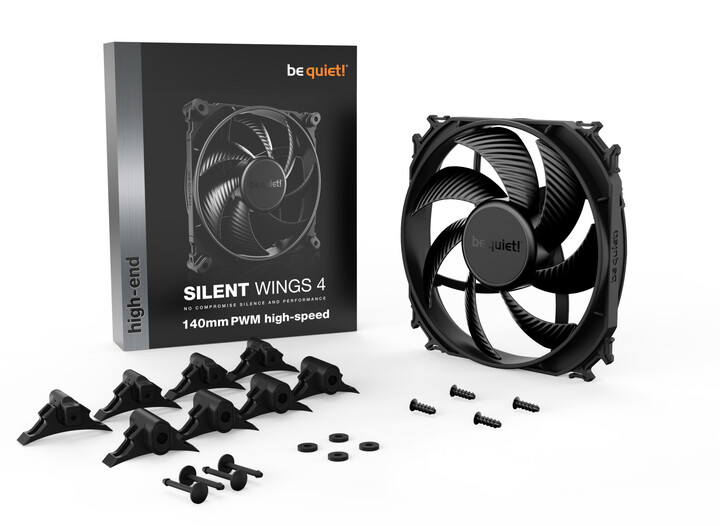 Вентилатор Be quiet! Silent Wings 4 PWM со голема брзина, 140мм.