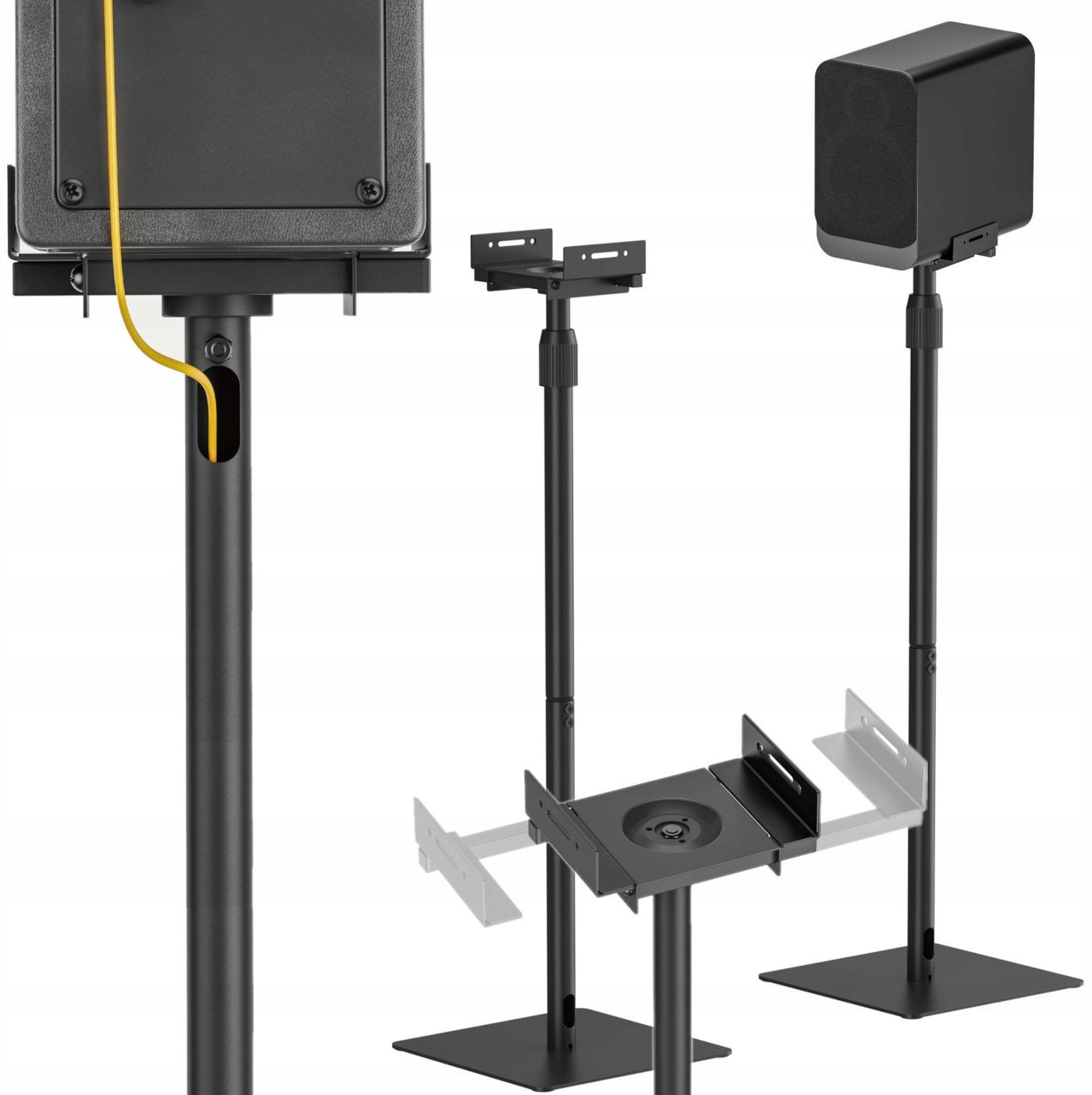 Stenda dyshemeje për bokse Mozos MSS6-SET-PRO, set 2 copë, lartësi e rregullueshme, e zezë