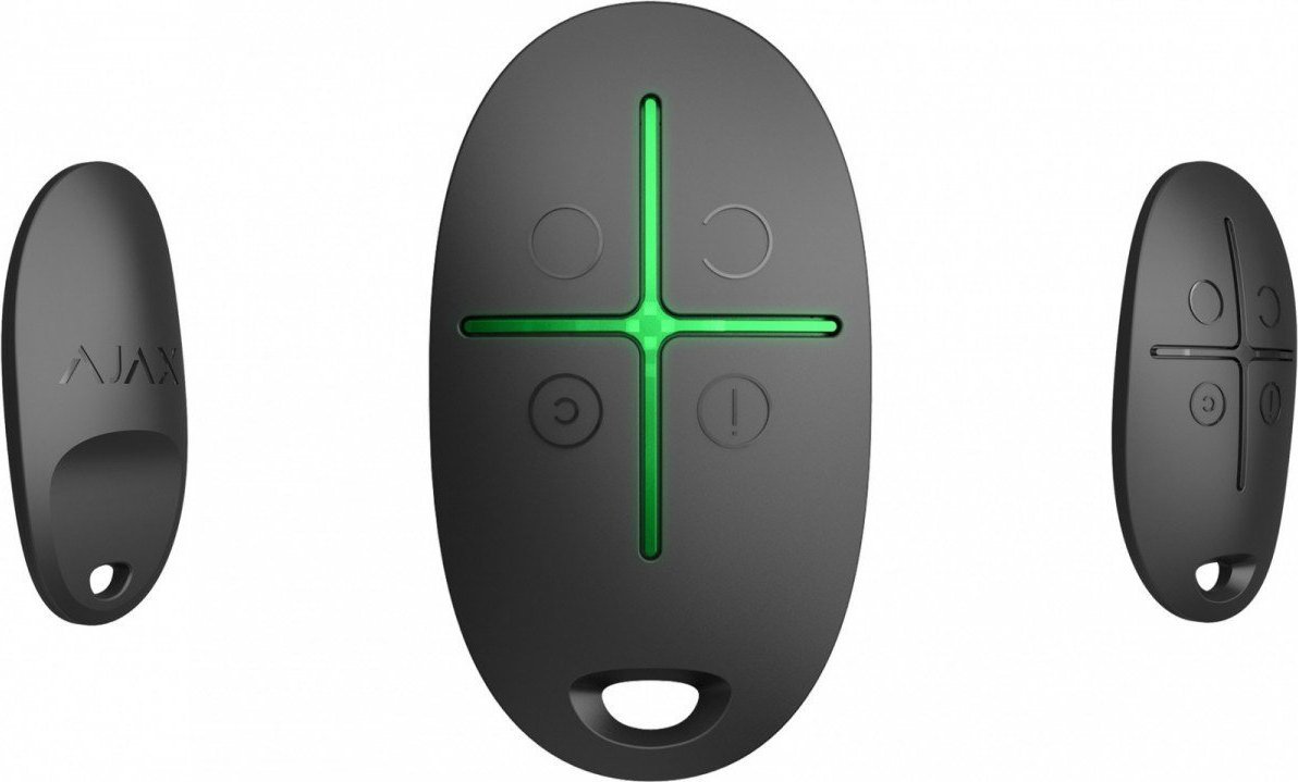 Telekomandë sigurie Ajax SpaceControl, 4 butona, wireless, e zezë