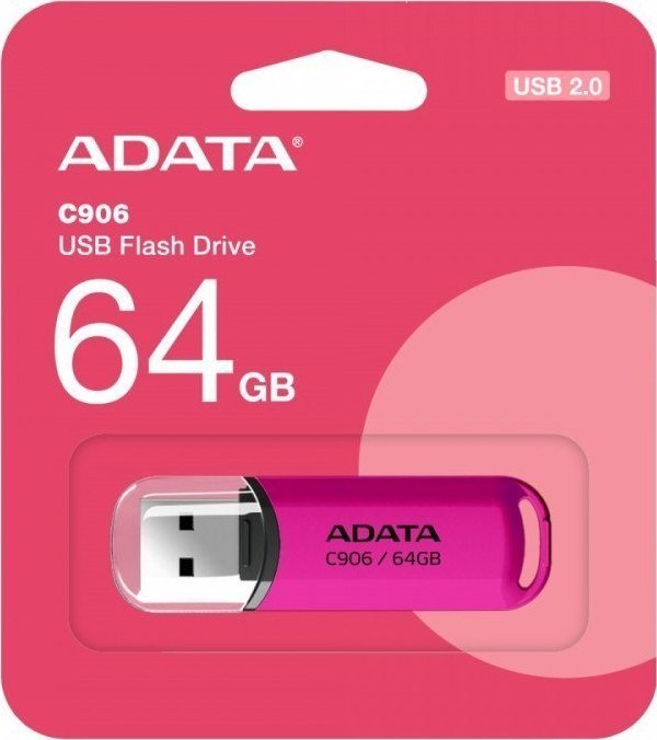 USB Memorja ADATA C906, 64GB, USB 2.0, rozë