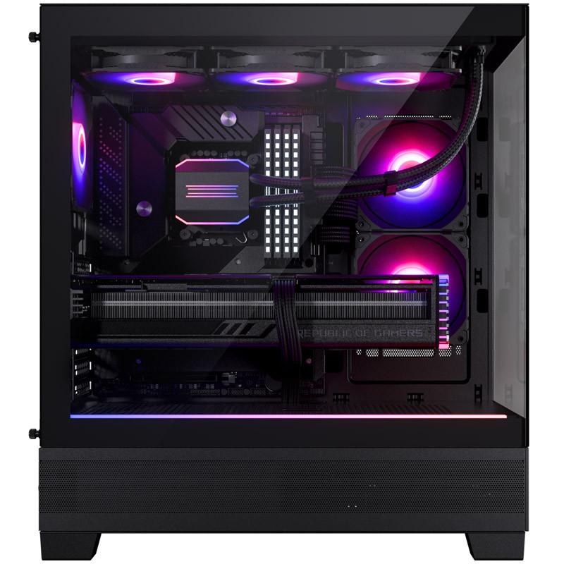 Kutia kompjuterike Phanteks XT View, mid tower, xham i temperuar, 3x ventilatorë RGB, USB C 3.2 Gen2, e zezë