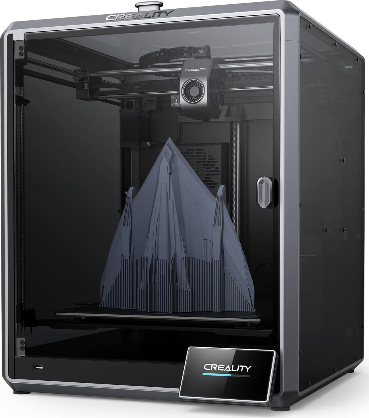 Printer 3D Creality K1 Max, paketë me pllakë Smooth PEI, PLA 1.75mm 1kg i zi