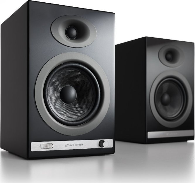 Bokse Bluetooth Audioengine HD5, 24 bit DAC, çift, të zeza matte