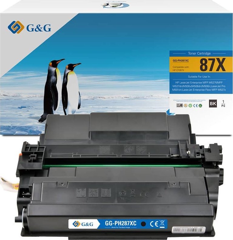 Kartutxh toner G&amp;G kompatibil HP CF287X, mono, i zi