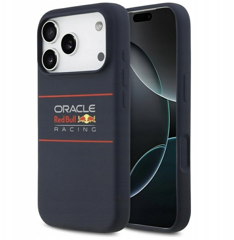 Kuti telefoni Red Bull MagSafe, për iPhone 17 Pro Max, silikoni, blu e errët