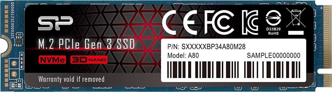 Disk SSD Silicon Power P34A80, 512GB, M.2 2280 PCI-E x4 Gen3 NVMe