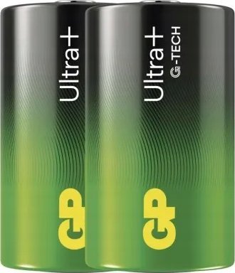 Алкални батерии GP Ultra Plus D, 1.5V, пакет 2 парчиња