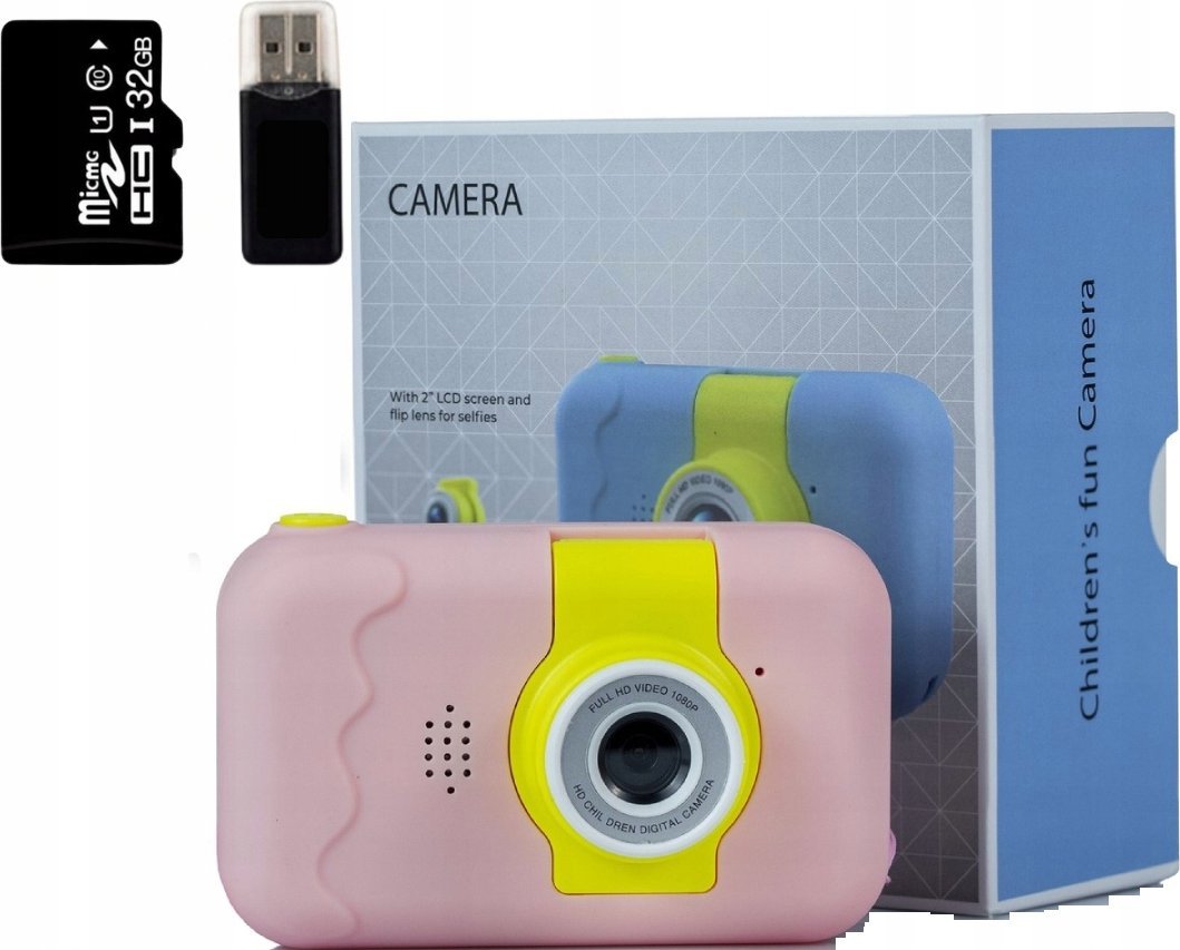 Kamerë dixhitale për fëmijë Shona KIDCAM KC02, ekran i vogël, lehtë për përdorim, rozë