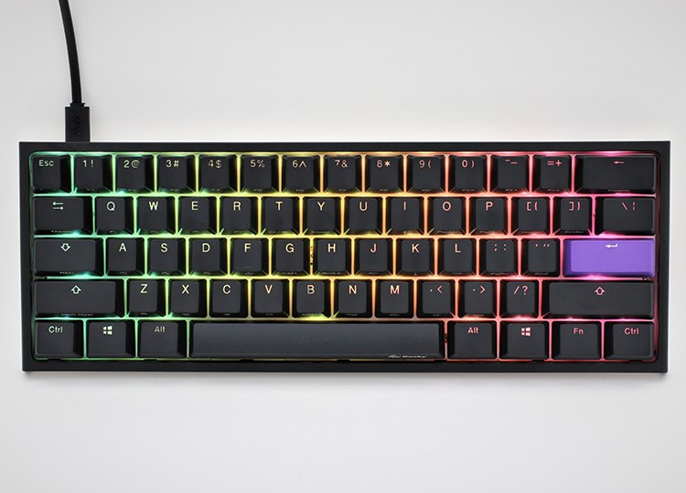 Tastierë për lojëra Ducky One 2 Pro Mini, Kailh White, RGB LED, e zezë