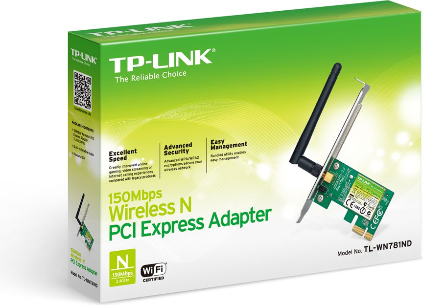 Kartë rrjeti pa tela TP-Link TL-WN881ND, PCI Express, 150 Mb/s