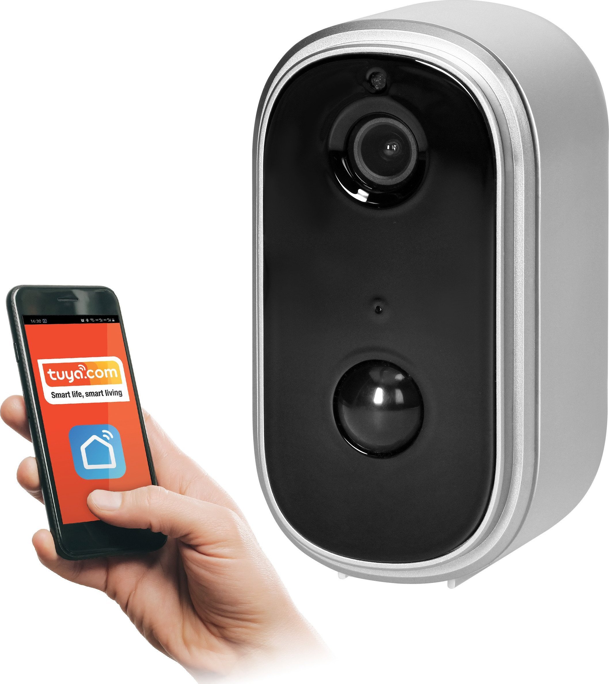Kamerë IP Orno Wireless, për jashtë, WiFi Tuya, IP65, me interkom, me memorie