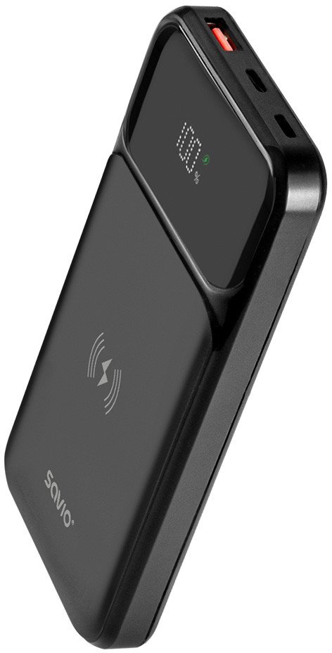 Power bank Savio BA-09, 10000mAh, karikim wireless, i zi