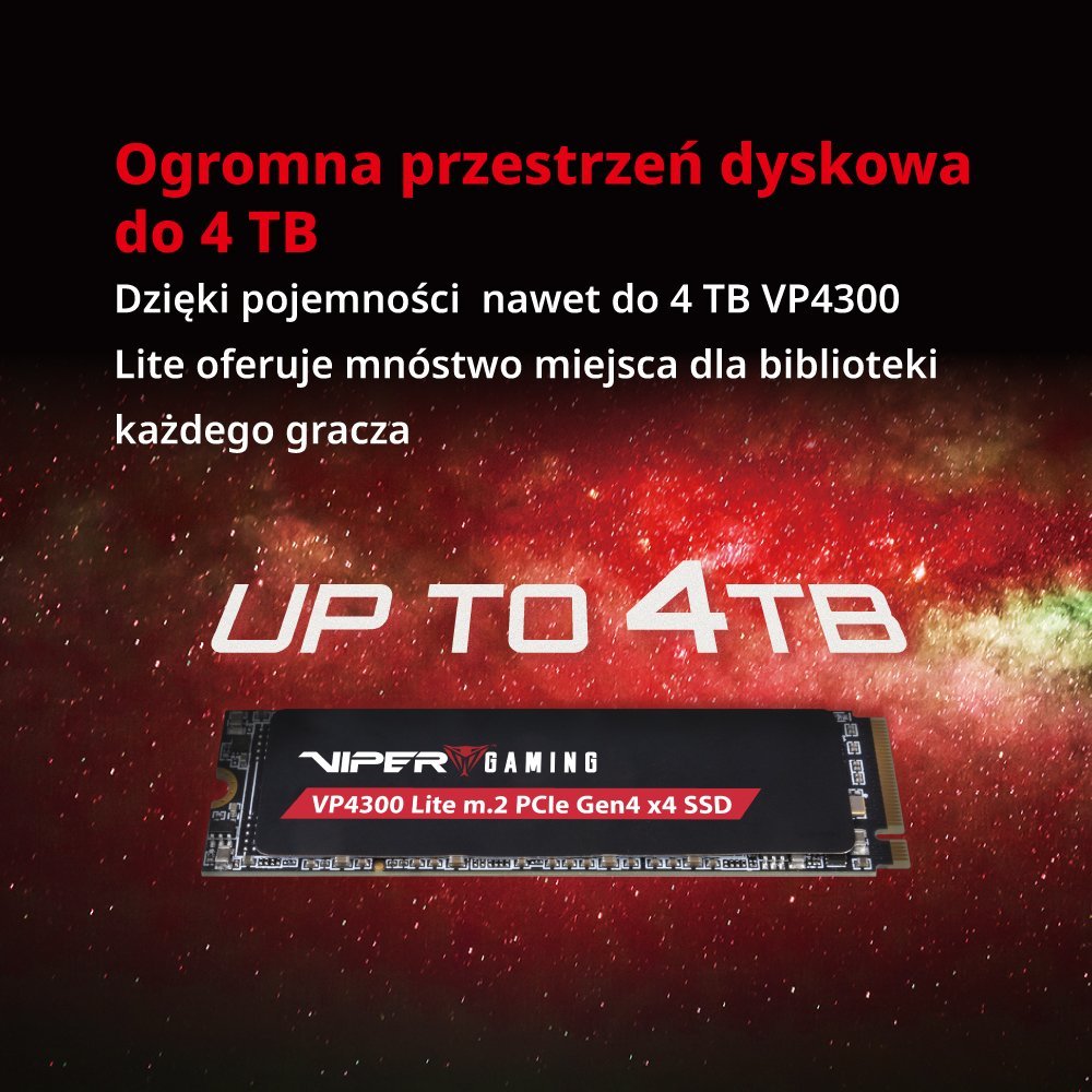 Disk SSD Patriot VP4300 Lite, 2TB, M.2 2280 PCI-E x4 Gen4 NVMe
