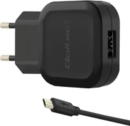 Karikues muri Qoltec 50195, 1x USB A, 2.4A, i bardhë
