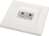 Prizë për kabllo rrjeti Solarix socket 2 x CAT5e STP RJ45 flush-mount, e bardhë