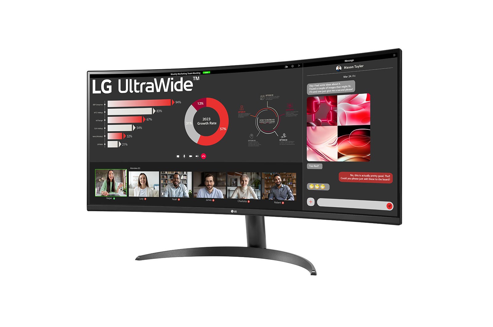 Monitor LG 34WR50QC-B, 34", 3440 x 1440, UltraWide Quad HD, 100 Hz, i zi