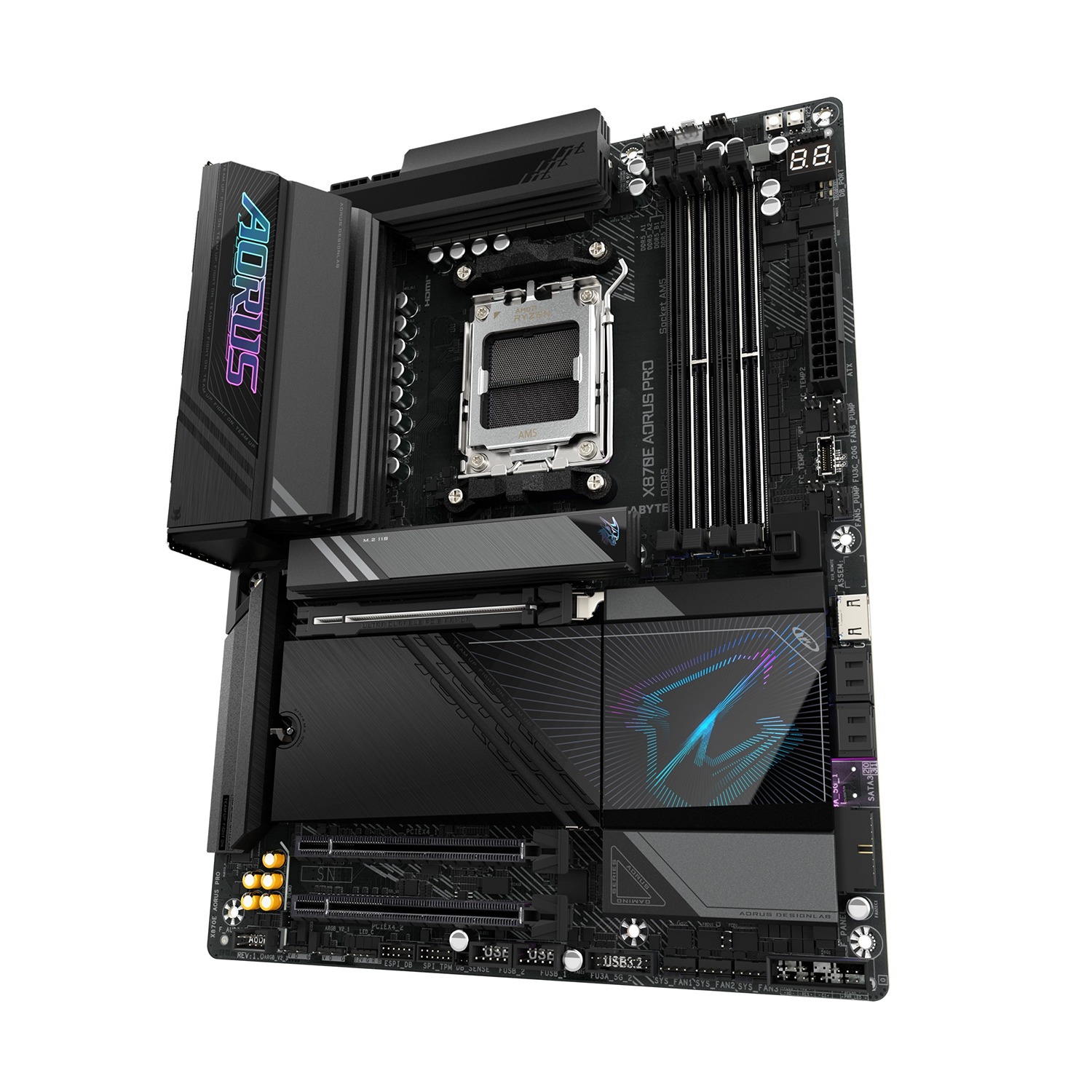 Pllakë amë Gigabyte X870E AORUS PRO, AMD Ryzen 9000, 256GB DDR5, 4xPCIe 5.0, e zezë 3