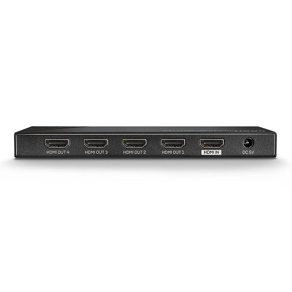 Ndarës HDMI Lindy 2.0, 4 porta, 18 Gbps, i zi
