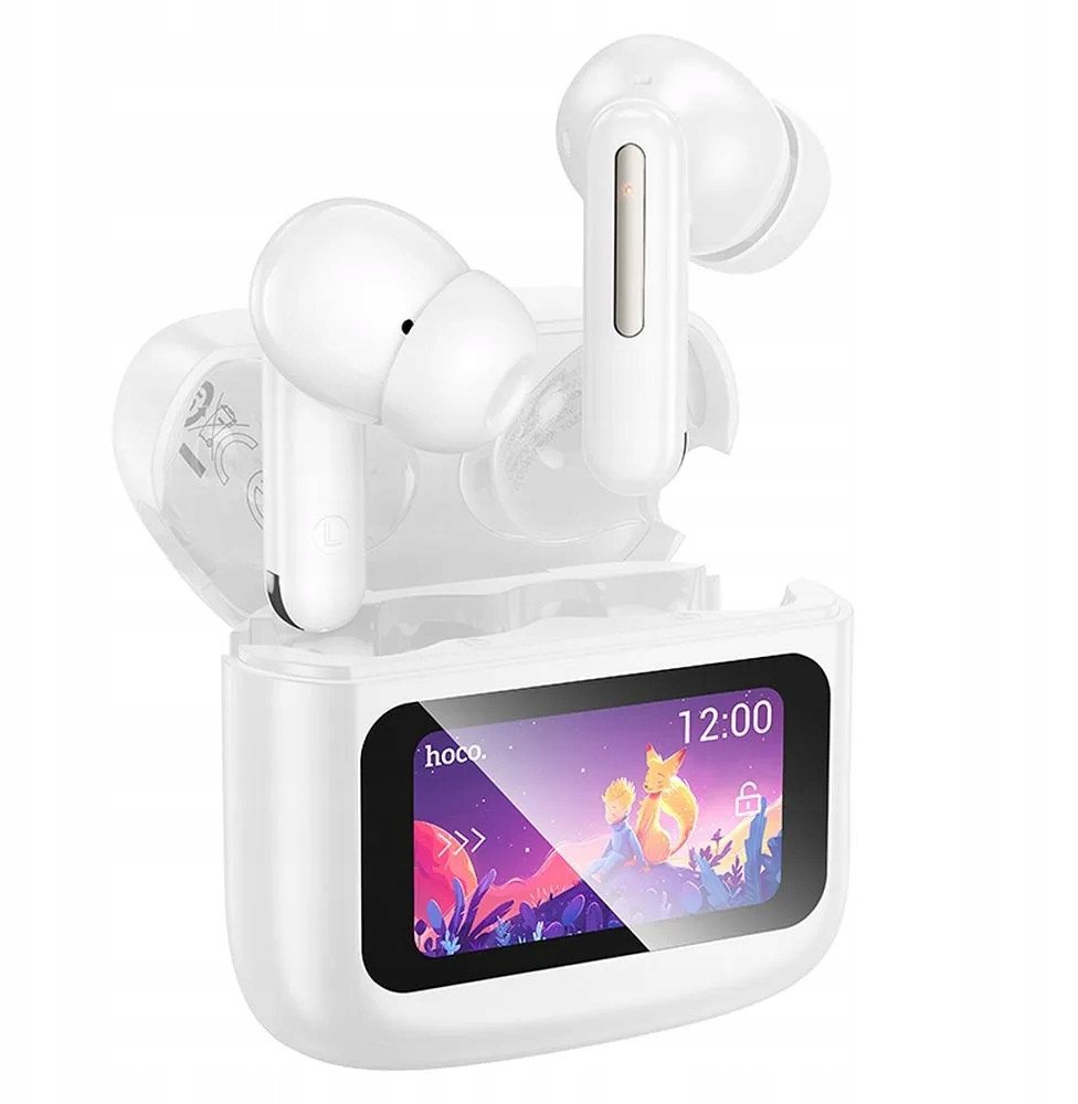 Kufje pa tela Hoco TWS EQ14, Bluetooth 5.3, ekran me prekje, të bardha