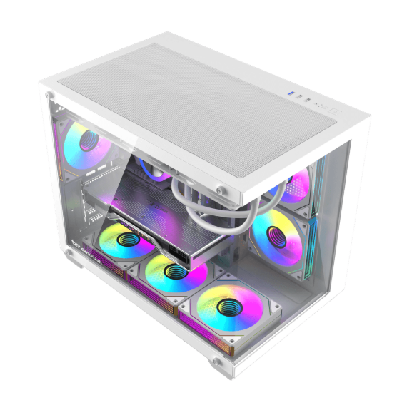Kasë DarkFlash B275 PRO, Mid-Tower, ATX, Tempered Glass, e bardhë