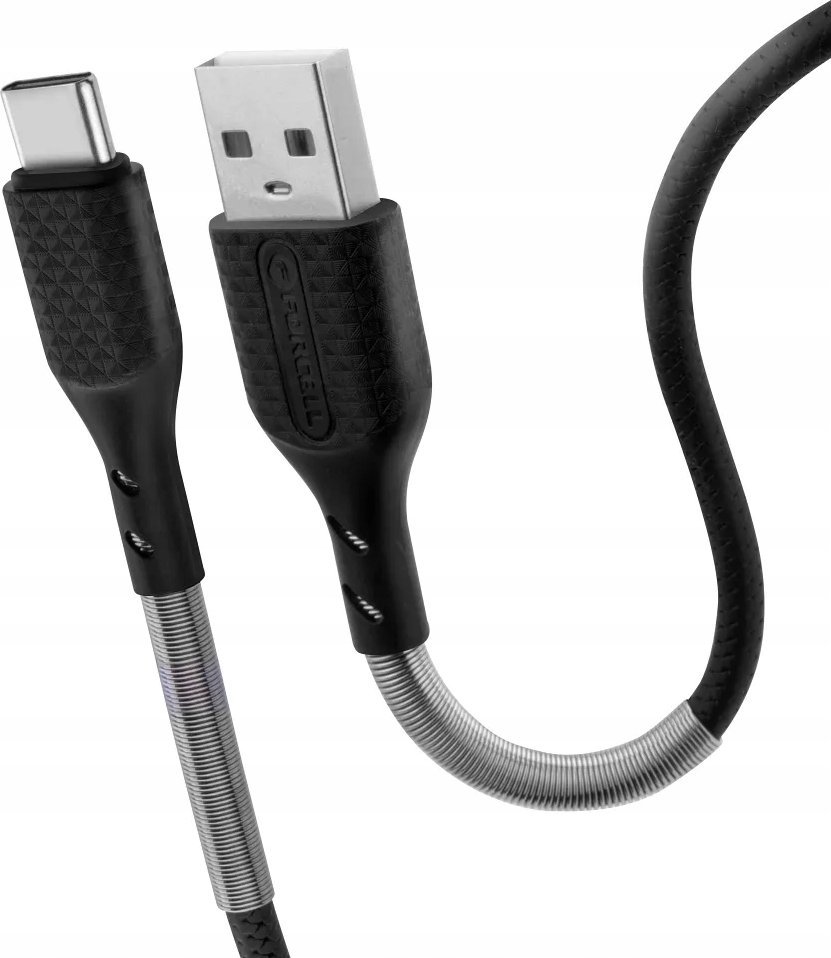 Kabllo USB Forcell Carbon CB-02A, USB-A në USB-C 2.0, 60W, 1m, e zezë