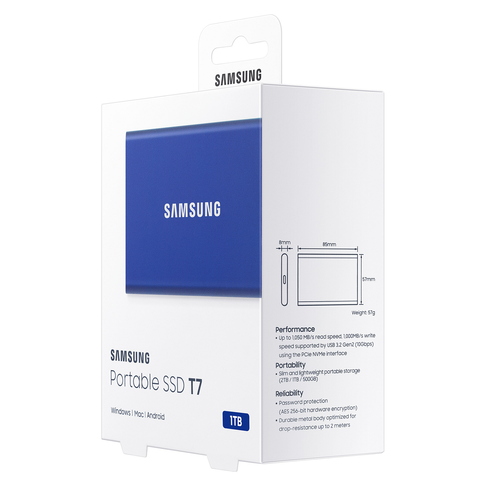 Samsung T7 MU-PC1T0H 1TB USB 3.2, SSD External