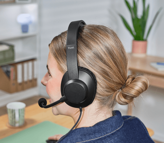 Kufje Trust Ayda Max USB, kabllo USB-C - USB-A, e zezë