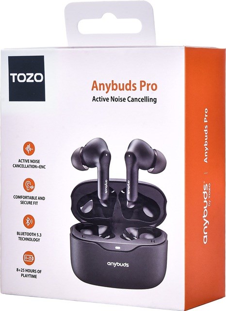 Kufje wireless TOZO Anybuds Pro, ANC, Bluetooth 5.3, IPX4, të zeza