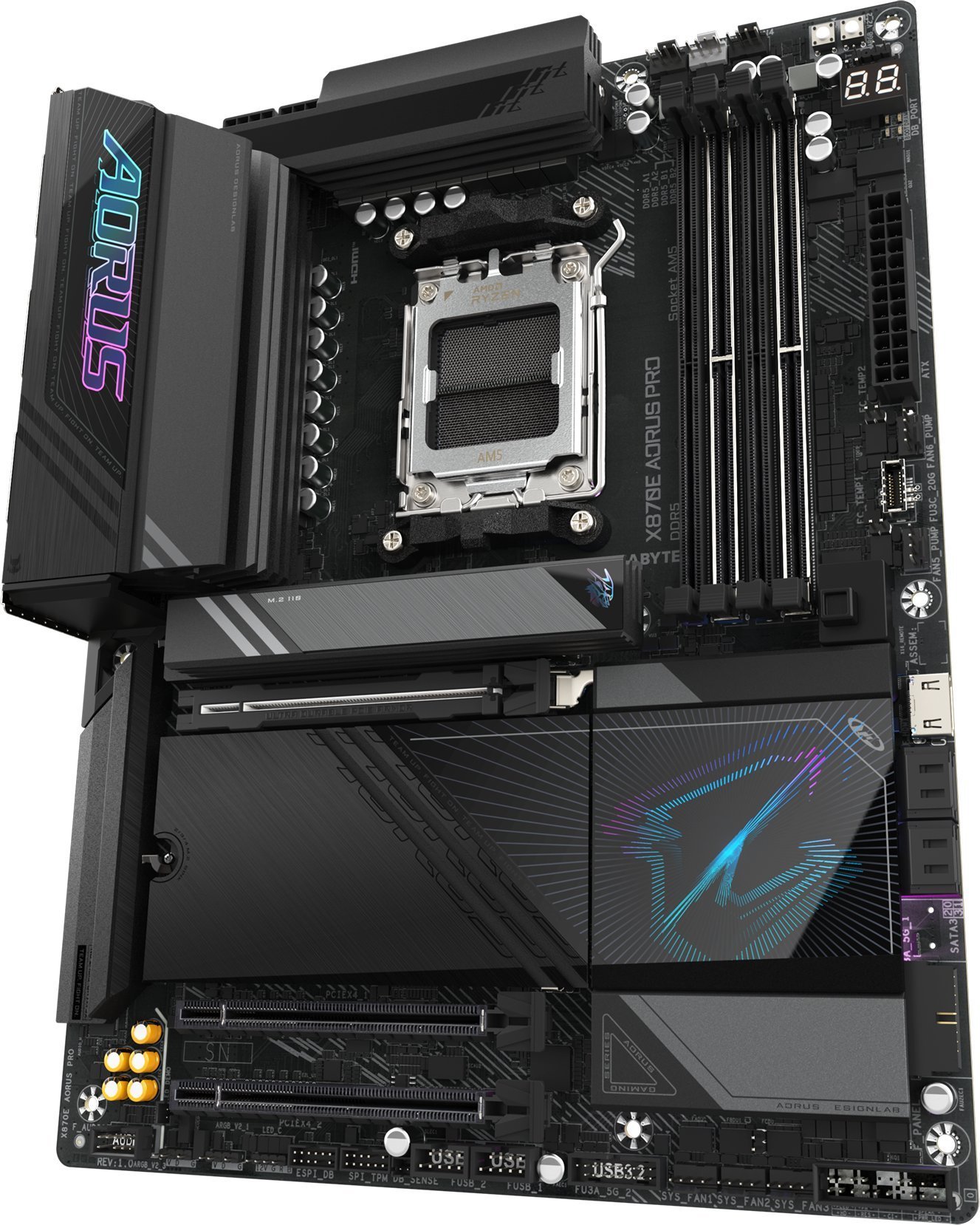 Мајчинборд GIGABYTE X870E AORUS PRO, AMD Ryzen 9000, DDR5, безжична мрежа 7, црна