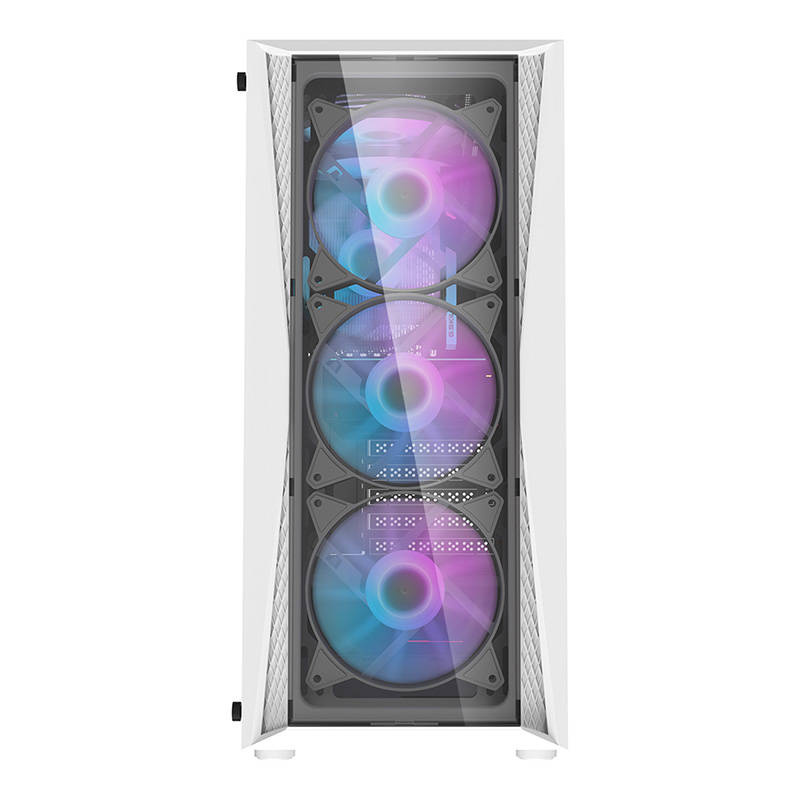 Kuti PC Darkflash DK352 Plus, ATX Mid Tower, 4 ventilatorë RGB, e bardhë