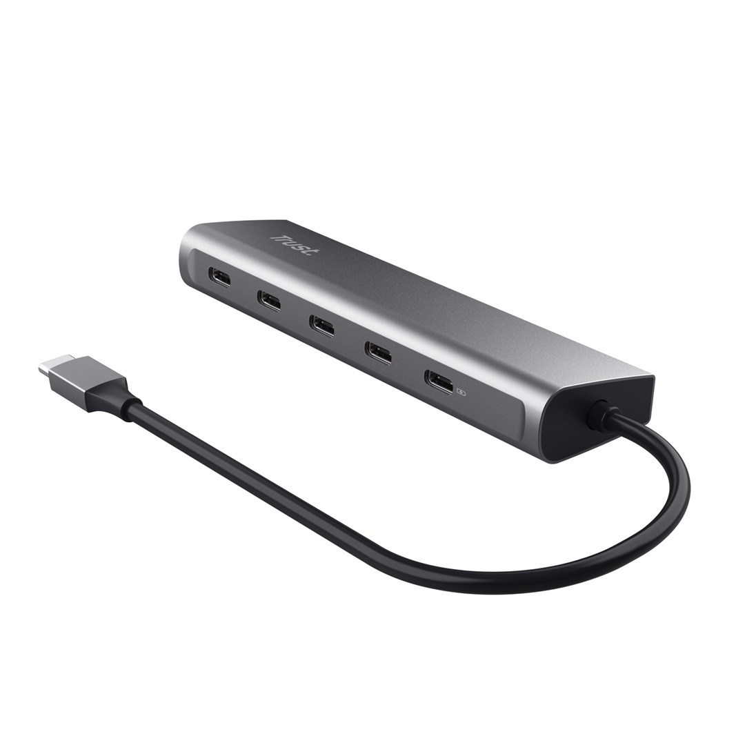 Qendër USB-C Halyx, 5 porte, 100W PD, e argjendtë