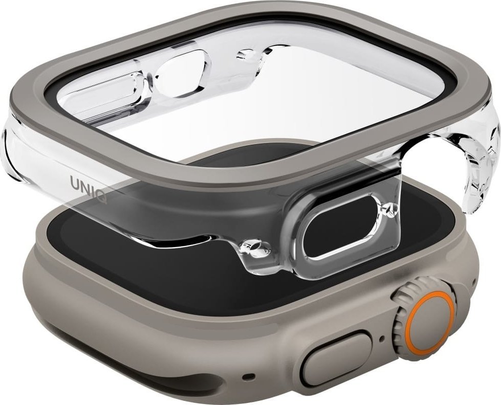 Mbështjellës për orë UNIQ Voute për Apple Watch Ultra 49mm, xham i temperuar, argjendtë