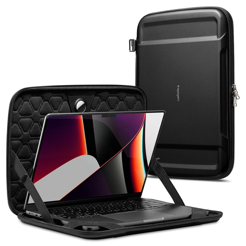 Mbështjellëse për MacBook Pro 16" M3 2023/M2 2023/M1 2021 Spigen Rugged Armor Pro, e zezë