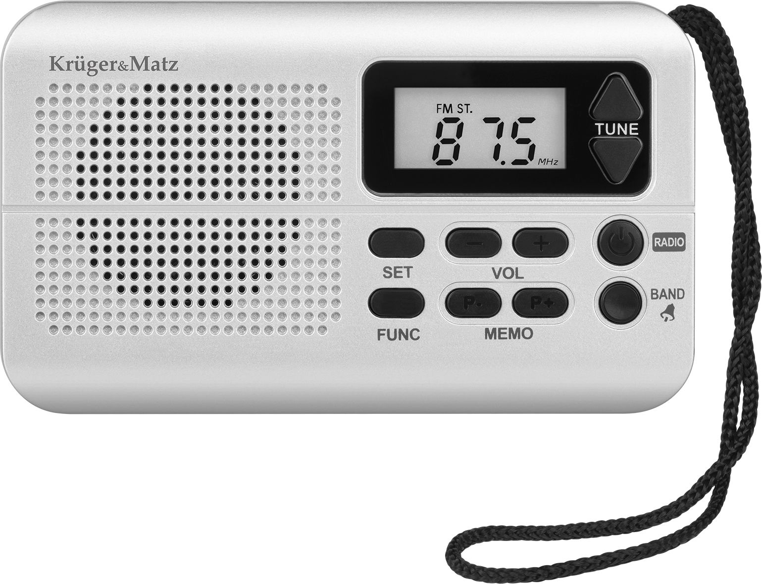 Radio portative Kruger&amp;Matz KM819, FM, orë dhe alarm, e zezë
