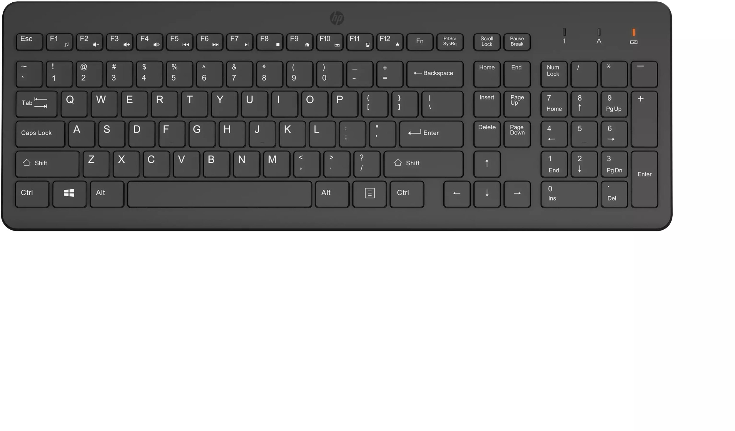 Tastierë wireless HP 220, madhësi e plotë, me numpad, e zezë