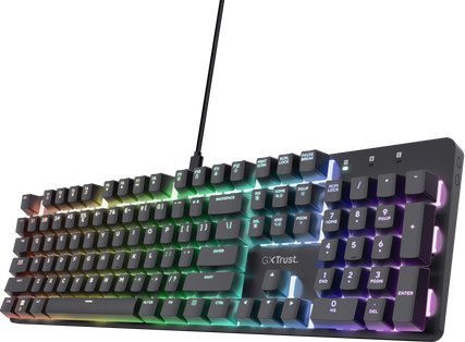 Tastierë mekanike Trust GXT 871 Zora, USB, ndriçim RGB, e zezë