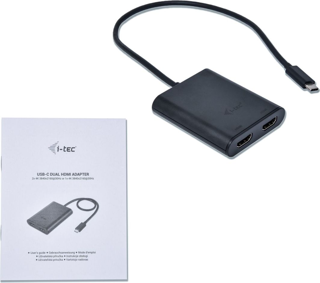 Përshtatës I-TEC, USB-C - 2x HDMI, i zi