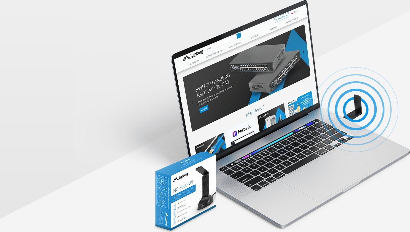 Karte rrjeti wireless Lanberg NC-3000-WI, USB 3.0, Wi-Fi 6, e zezë