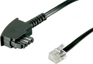 Kабел за телефон Wentronic Goobay 68536, TAE F во RJ11 RJ14, 6 m, црн
